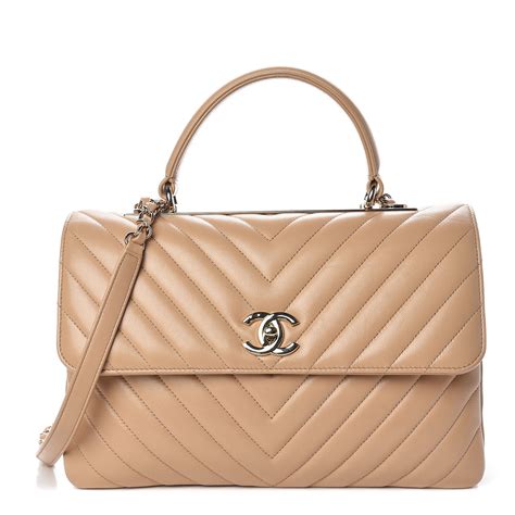 chanel cf medium chevron beige|CHANEL Lambskin Chevron Quilted Medium Trendy CC Dual.